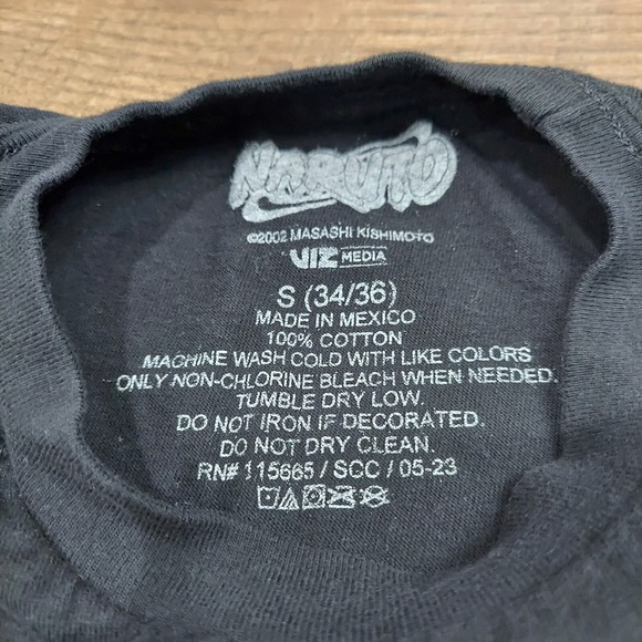 Naruto VIZ Media Graphic Tee Shirt Size Small S Cotton USA EUC 2002 Black - Picture 3 of 6